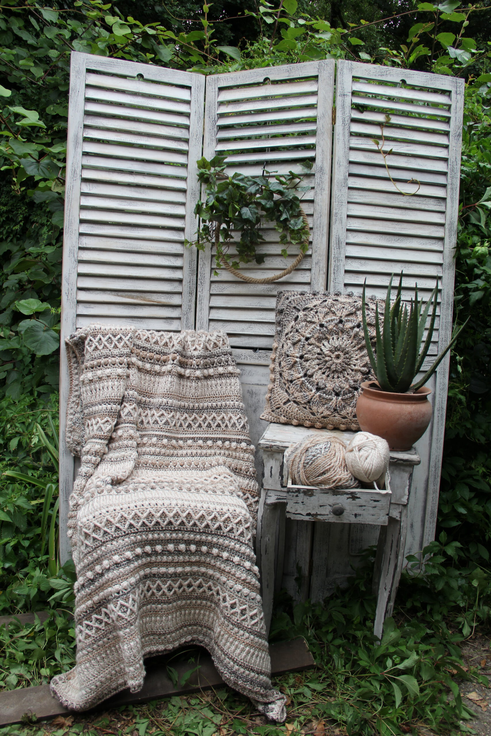 Corneeltje Wol - Plaid Varia naturel 2 Haakpakket - Plaid Varia naturel