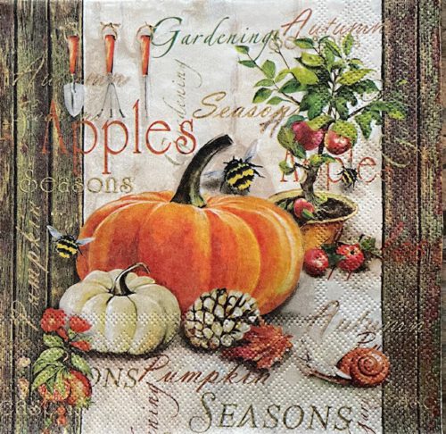 2 Servet Herfst Autumn Gardening - H0006 - 25x25cm (cocktail servet)