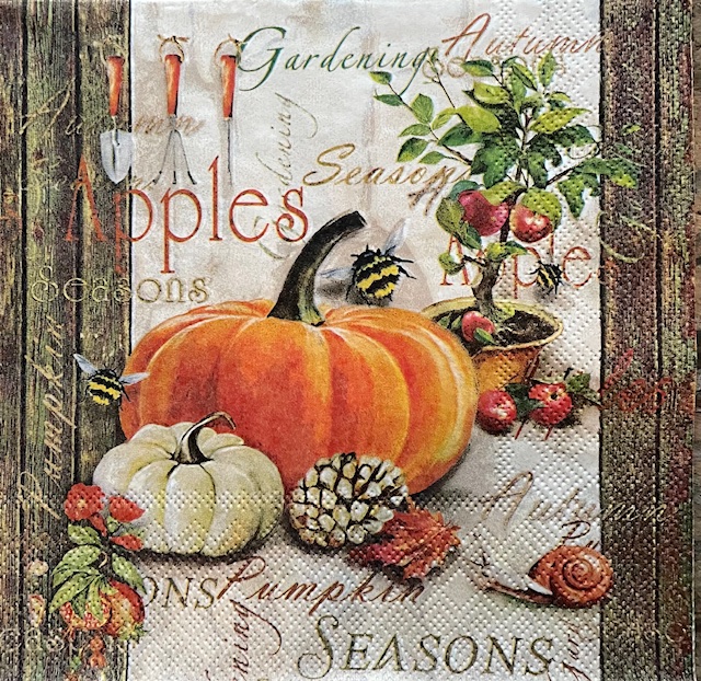 2 Servet Herfst Autumn Gardening - H0006 - 25x25cm (cocktail servet)