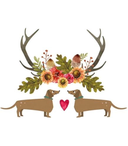 Servet Herfst - Twee teckels - H0010 33x33cm