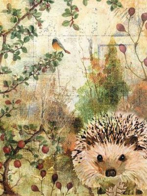 Corneeltje Wol - Egel in de natuur Servet Herfst - Egel in de natuur - H0002- 25x25cm (Cocktail servet)