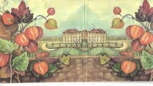 Corneeltje Wol - Herfst lampionnetjes - chateau H0028 Servet Herfst - Herfst lampionnetjes / Chateau - H0028 - 33 x 33 cm