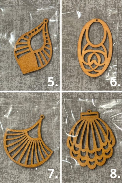 Houten hangend ornament (1 stuk) 6 x 7 cm