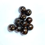 Houten kralen 14 mm Ø donkerbruin (10 stuks)