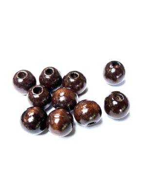 Houten kralen 16 mm Ø donkerbruin (10 stuks)