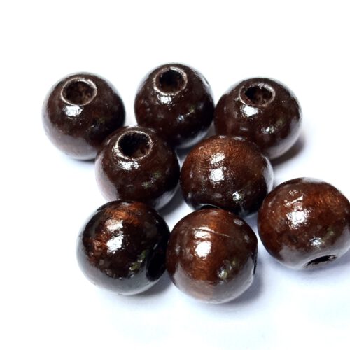 Corneeltje Wol - Houten kralen 16 mm donkerbruin -2 Houten kralen 16 mm Ø donkerbruin (10 stuks)