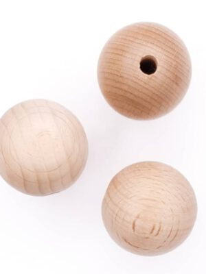 (Beukenhout) Houten kralen 20 mm (5 stuks) - Naturel