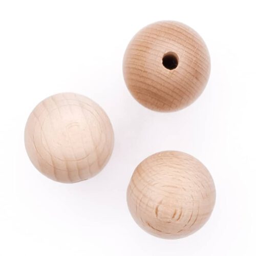 (Beukenhout) Houten kralen 20 mm (5 stuks) - Naturel
