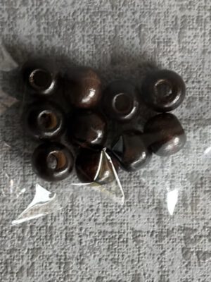 Houten kralen (10 stuks) 9 x 10 mm - Donkerbruin