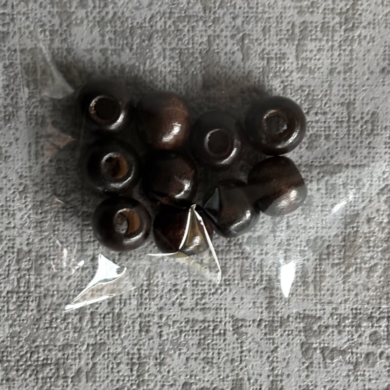 Houten kralen (10 stuks) 9 x 10 mm - Donkerbruin
