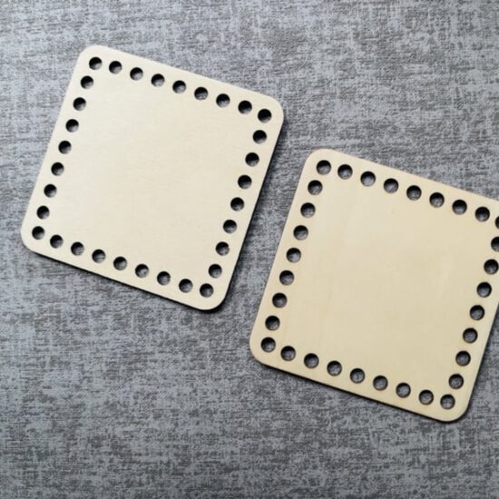 Houten paneeltjes 10 cm Ø - 32 boorgaten (2 stuks)