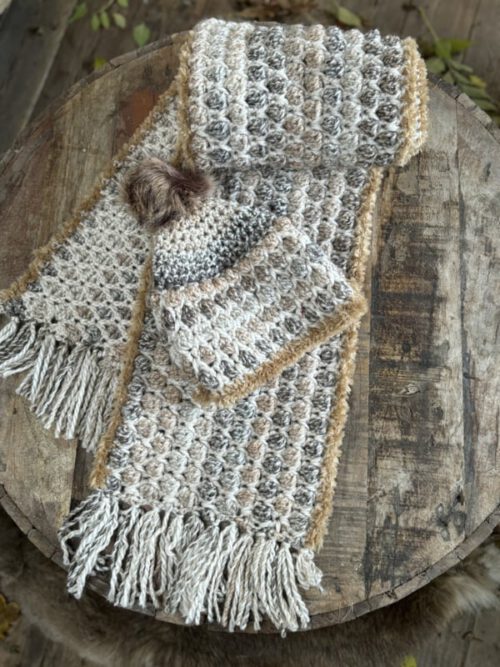 Corneeltje Wol - In je nopjes sjaal Haakpakket - In je Nopjes sjaal + gratis bonuspatroon muts - Stoer & Stijlvol 64