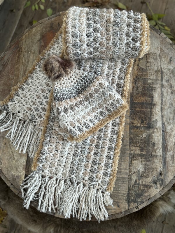 Corneeltje Wol - In je nopjes sjaal Haakpakket - In je Nopjes sjaal + gratis bonuspatroon muts - Stoer & Stijlvol 64