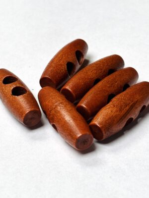 Kleine (kinder) Houtje touwtje knoop 3 x 1 cm (6 stuks) mahonie