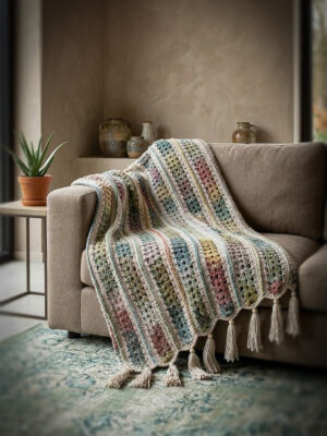 Corneeltje-Wol-Marble-107-plaid-Sfeerfoto Haakpakket - Plaid Marble 107