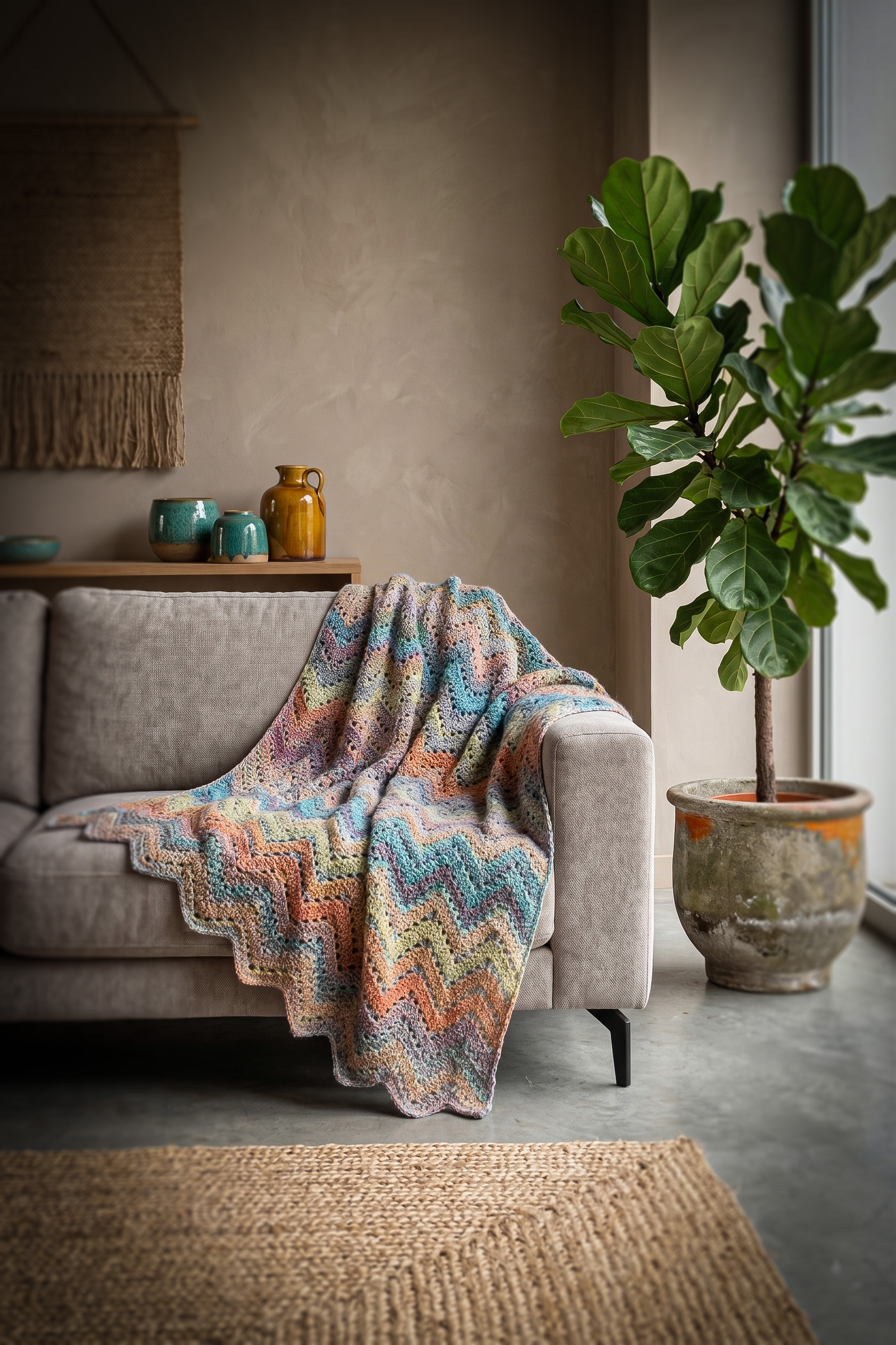 Haakpakket - Plaid Marble ZigZag boho