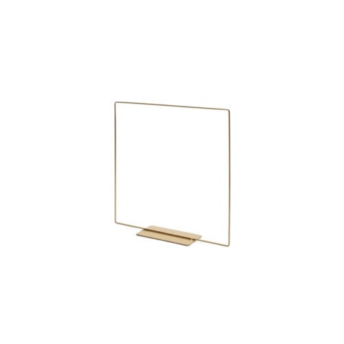 Metalen vierkant op voet 20cm - Goud
