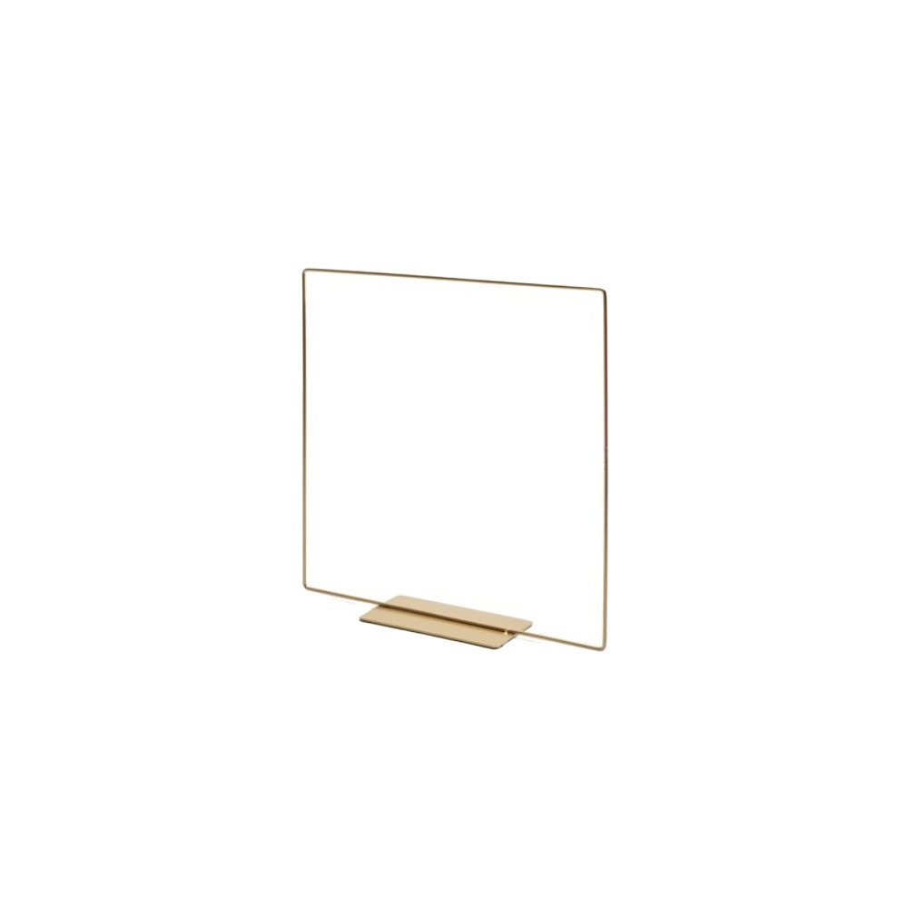 Metalen vierkant op voet 20cm - Goud