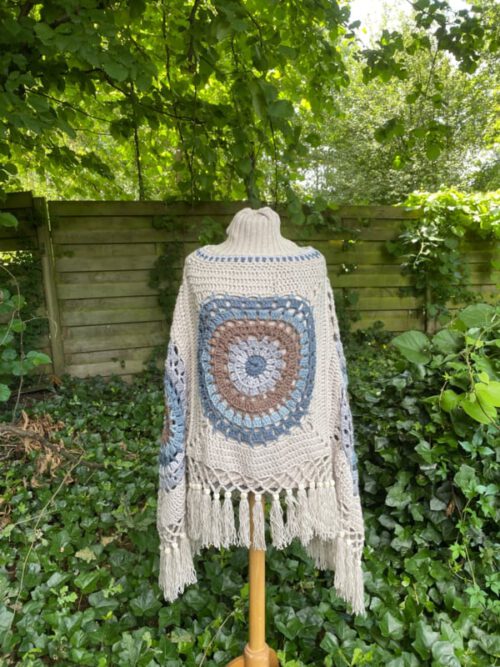 Haakpakket - Poncho Ibiza blue
