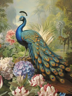 Corneeltje Wol - Pauw lunchservet Servet Dieren - Pauw / Peacock - D0004 25x25cm (Cocktail servet)