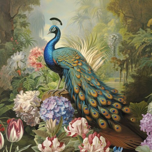 Servet Dieren - Pauw / Peacock - D0004 25x25cm (Cocktail servet)