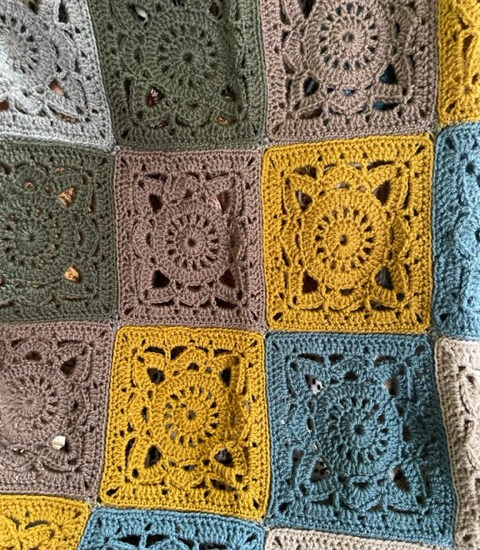 Corneeltje Wol - Plaid Croftland close up 1 Haakpakket - Plaid Croftland