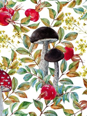 Servet Herfst - Red Mushroom - H0009 - 33x33cm