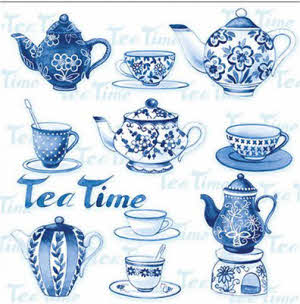 Corneeltje Wol - Servet - Delfts Blauw - DB0006 Servet Delft Blauw - Thea time - DB0006 - 33x33cm