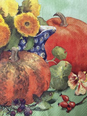 Corneeltje Wol - Servet - Herfst Pompoen - H0022 Servet Herfst - Herfst pompoenen - H0022 - 33 x 33 cm