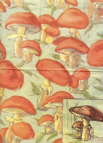 Servet Herfst - Herfst Paddenstoelen - H0023 - 33 x 33 cm