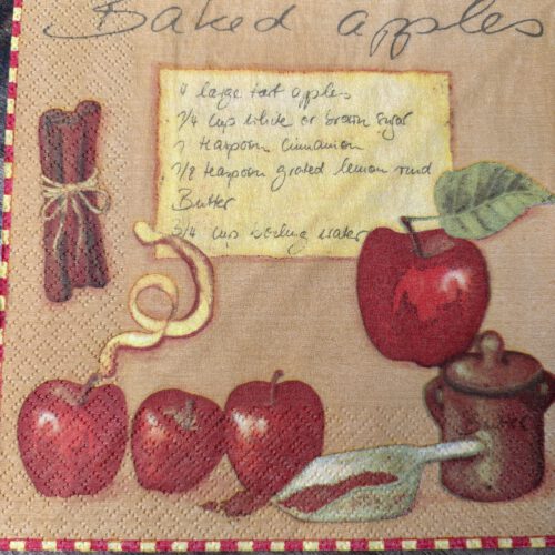 Corneeltje Wol - Servet - Herft - H0026 Servet Herfst - Herfsft Baked Apples - H0026 - 33 x 33 cm