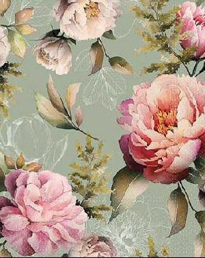 Corneeltje Wol - Servet - Rozen - B0005 Servet Bloemen - Rozen - B0005 25x25cm (Cocktail servet)