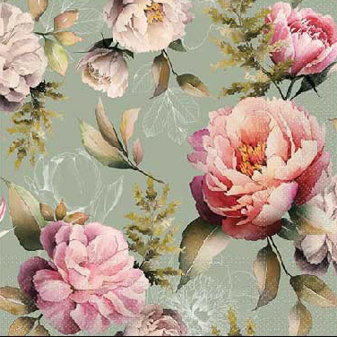 Corneeltje Wol - Servet - Rozen - B0005 Servet Bloemen - Rozen - B0005 25x25cm (Cocktail servet)