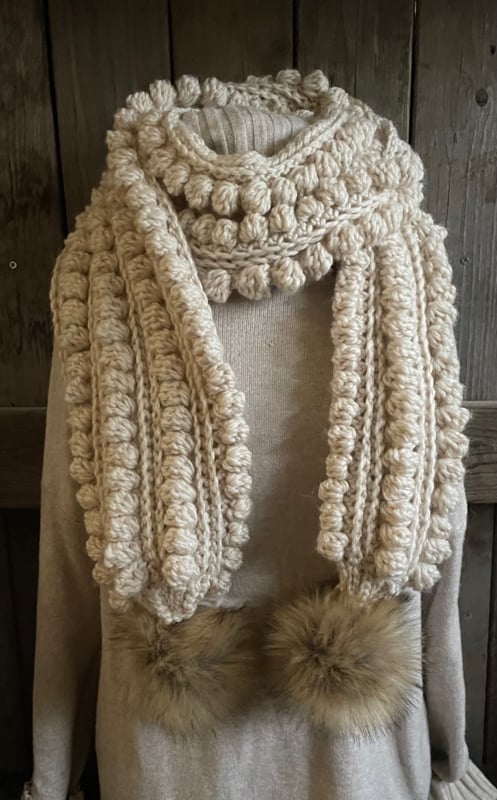 Haakpakket - Sjaal Chunkky noppen & pompons