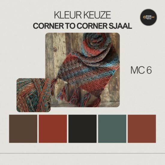 Corneeltje Wol - Sjaal Corner to corner 3 Haakpakket - Sjaal Corner to corner - Stoer & Stijlvol 64