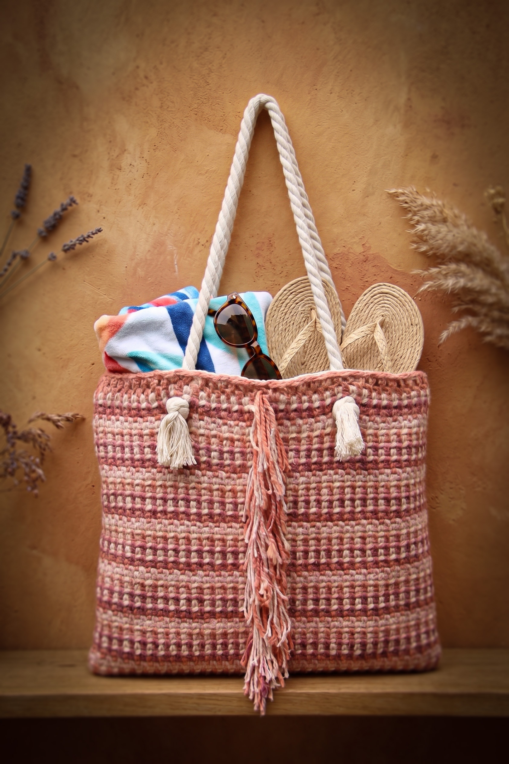 Haakpakket - Tas Pink moss