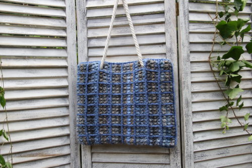 Haakpakket - Tas Blue Puff block MC 02