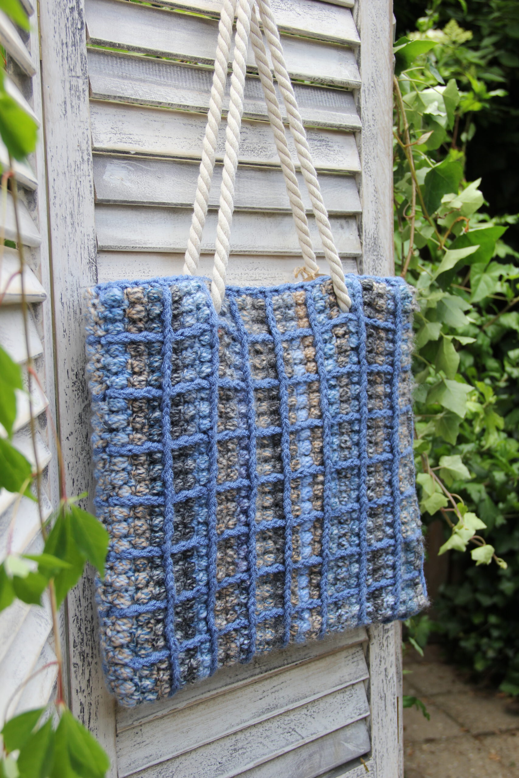 Haakpakket - Tas Blue Puff block MC 02