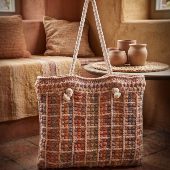 Haakpakket - Tas Orange puff block MC 89