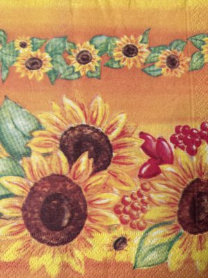 Corneeltje Wol - Zonnebloem - B0001 Servet Bloemen / Zonnebloem - B0001 33x33cm