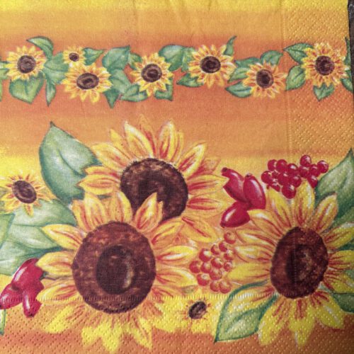 Servet Bloemen / Zonnebloem - B0001 33x33cm