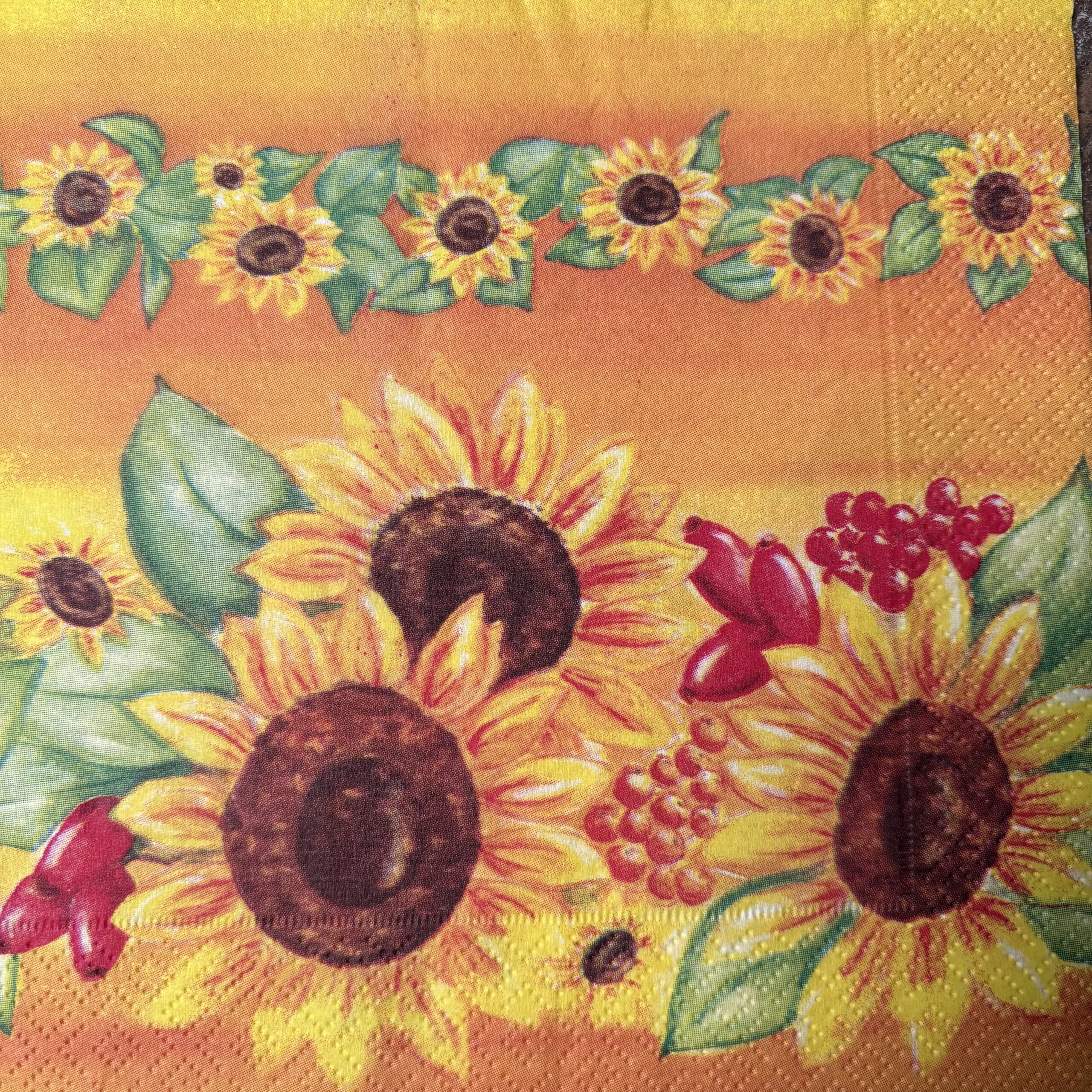 Servet Bloemen / Zonnebloem - B0001 33x33cm