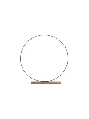 Corneeltje Wol - metalen ring op houten voet - zwart (55cm) Metalen ring op houten voet 55cm Ø - Zwart