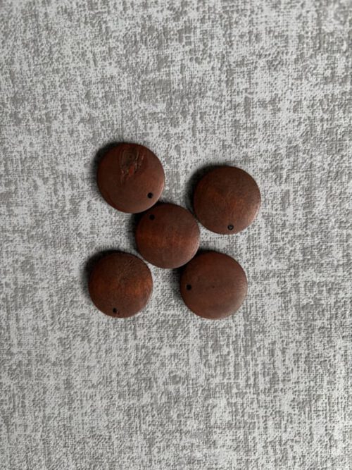 Corneeltje Wol - platte Houten kralen bruin Platte houten kralen 2,5 cm Ø (5 stuks) - Meerdere kleuren