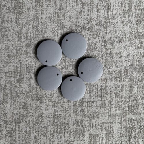 Corneeltje Wol - platte Houten kralen midden grijs Platte houten kralen 2,5 cm Ø (5 stuks) - Meerdere kleuren