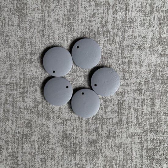 Corneeltje Wol - platte Houten kralen midden grijs Platte houten kralen 2,5 cm Ø (5 stuks) - Meerdere kleuren