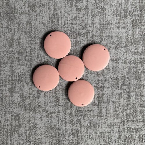 Corneeltje Wol - platte Houten kralen roze Platte houten kralen 2,5 cm Ø (5 stuks) - Meerdere kleuren