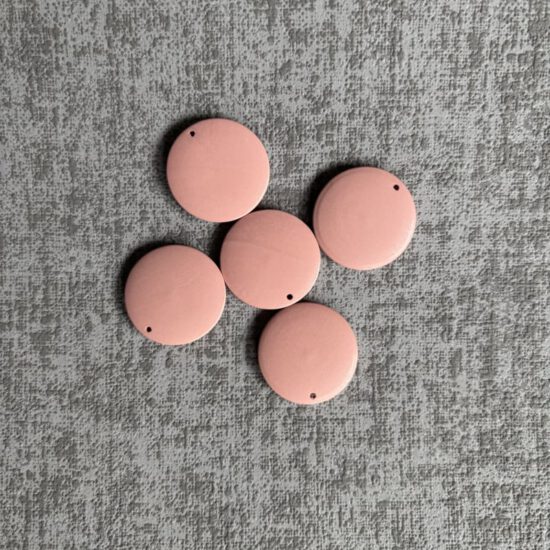 Corneeltje Wol - platte Houten kralen roze Platte houten kralen 2,5 cm Ø (5 stuks) - Meerdere kleuren