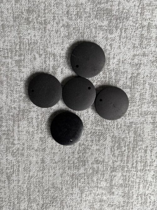 Corneeltje Wol - platte Houten kralen zwart Platte houten kralen 2,5 cm Ø (5 stuks) - Meerdere kleuren