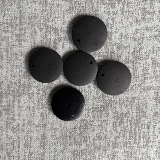 Corneeltje Wol - platte Houten kralen zwart Platte houten kralen 2,5 cm Ø (5 stuks) - Meerdere kleuren